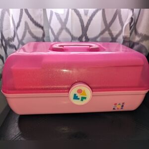 pink Caboodles makeup case - Barbie hot pink & light pink - makeup storage